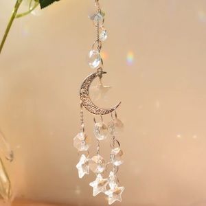 Sun catcher silver moon pendent